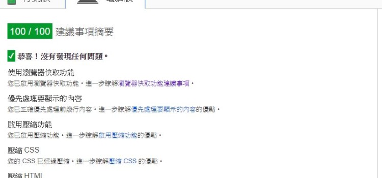 網站速度最佳化，適用於Google PageSpeed Insights規則